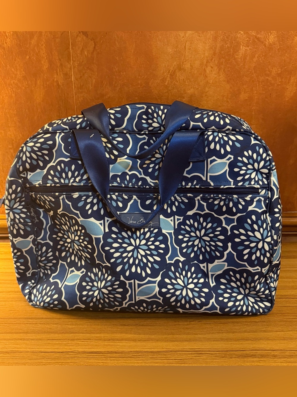 Vera Bradley Lighten Up Canvas Travel Duffel Bag Canterbury Cobalt Weekender
